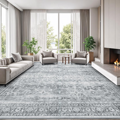 8x10 Area Rugs for Living Room Green Washable Non-Slip Large Carpet