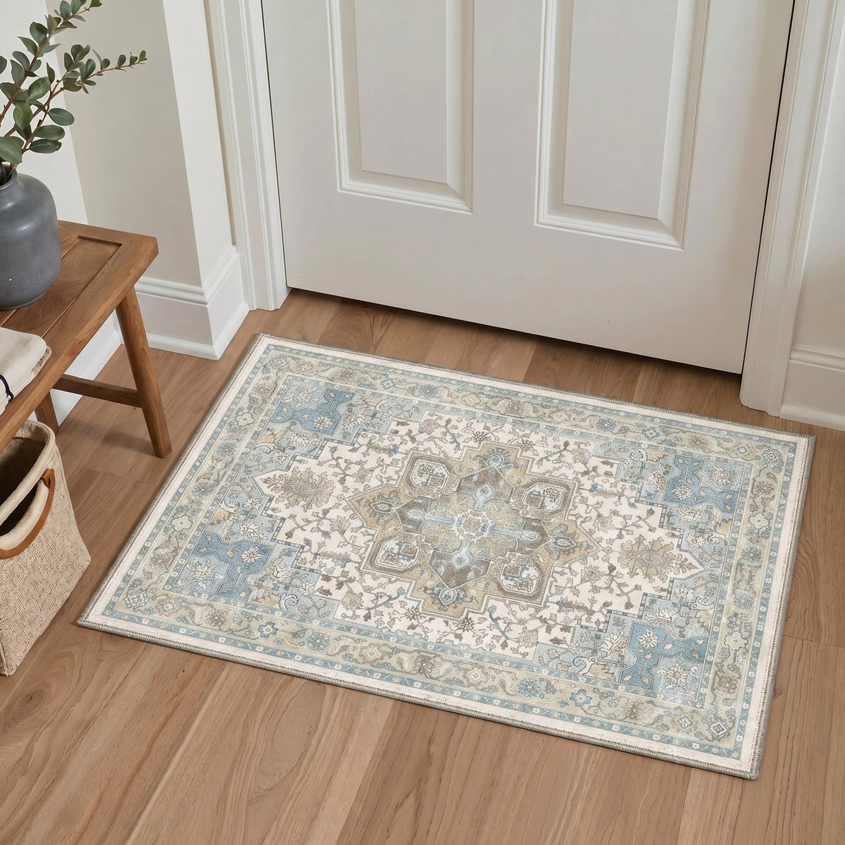 GENIMO 8x10 Washable Area Rugs for Living Room, Non Slip, Taupe Brown