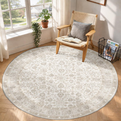 OPPODREAM Vintage Blue Area Rugs 5x7, Washable Rug for Living Room