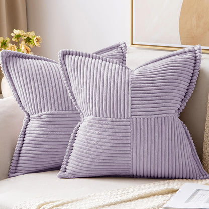 MIULEE Decorative Throw Pillow Covers for Couch 18x18 Inch Beige 2 Pack