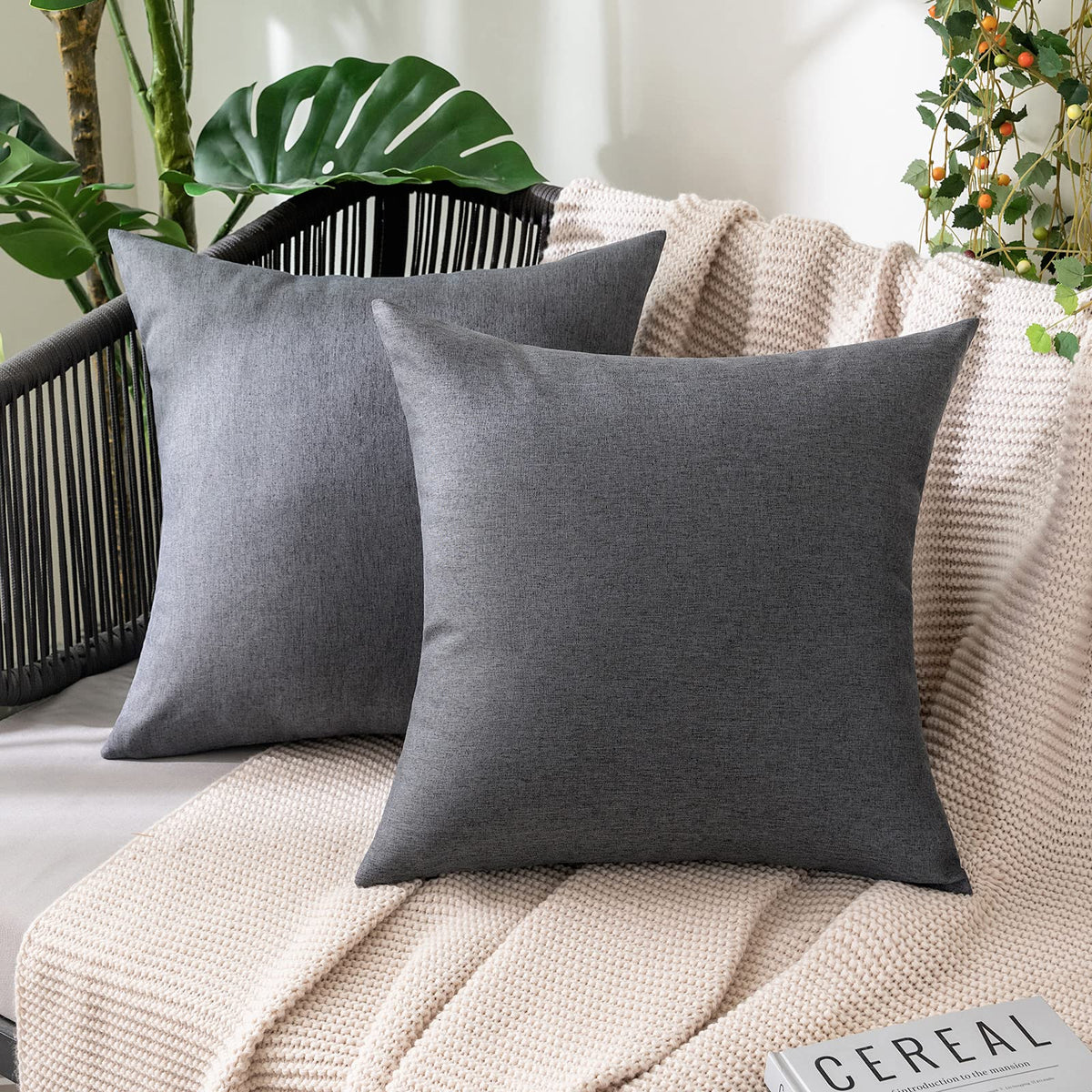 MIULEE Decorative Outdoor Pillow Covers Fall 18x18 Rust