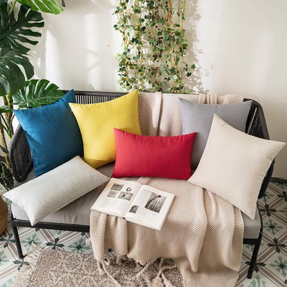 MIULEE Decorative Outdoor Pillow Covers Euro Waterproof 24x24 Beige