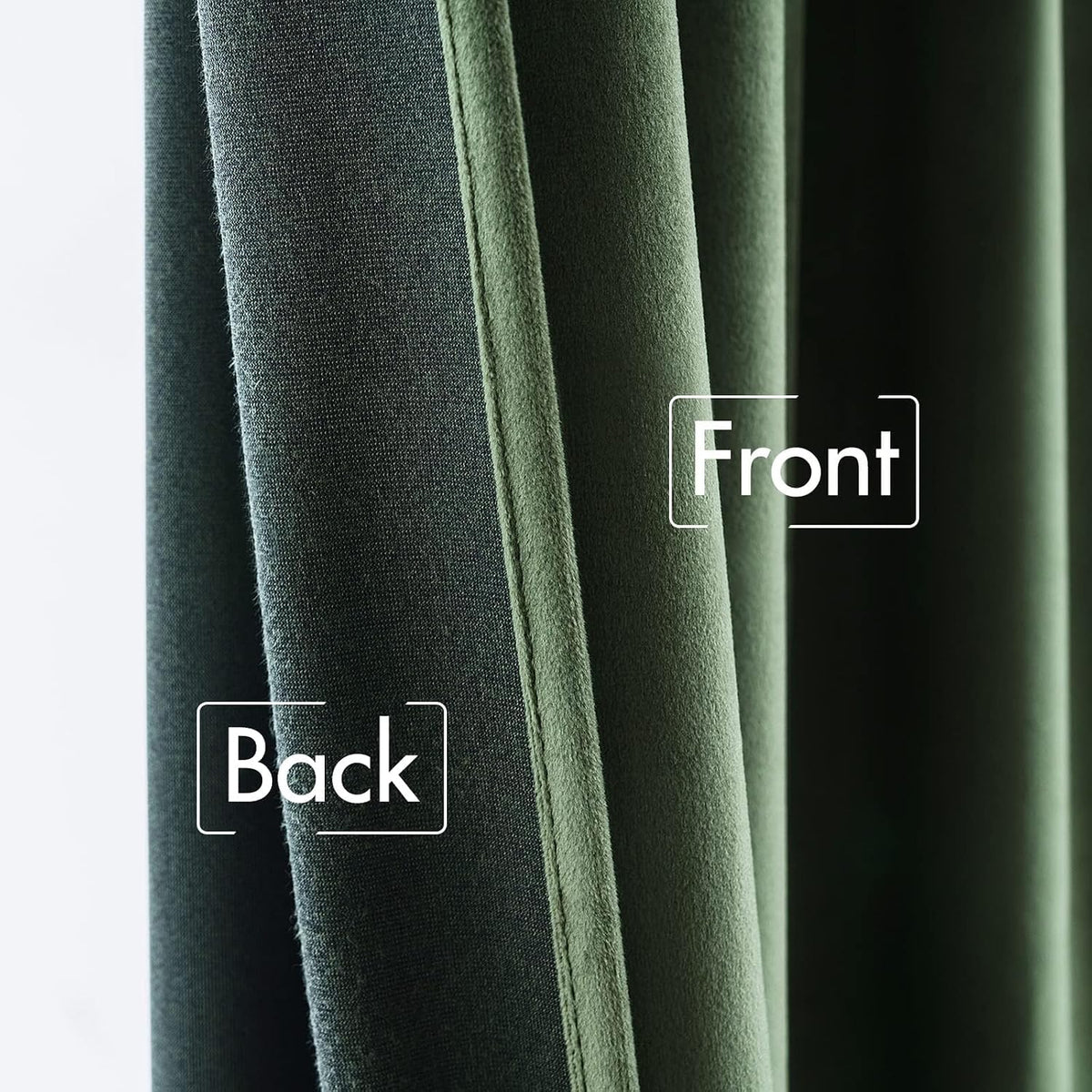 MIULEE Velvet Curtains 52x84 inches 2 Panels Olive Green Blackout Curtains