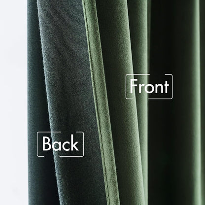 MIULEE Velvet Curtains 52x84 inches 2 Panels Olive Green Blackout Curtains