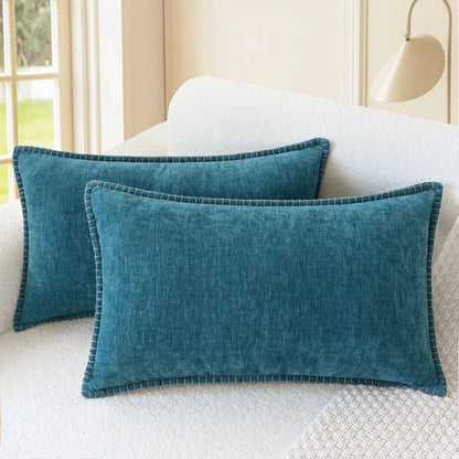 CaliTime Decorative Couch Throw Pillow Covers 18 X 18 Inches Smoke Blue