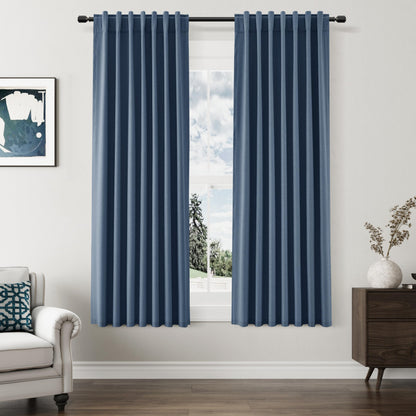 Guken Cream Linen Blackout Curtains 84 Inch Length 2 Panels Set for Living Room Bedroom Back Tab Thermal Insulated 100% Black Out Drapes Room Darkening Window Curtain Ivory Natural Beige