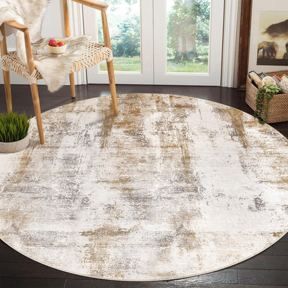 famibay 5x8 Area Rug, Abstract Washable Rugs for Living Room Low Pile Neutral Area Rug for Bedroom Aesthetic Non Slip Rubber Backed Carpet Rugs for Living Room Bedroom Dining Room(Beige/Camel)