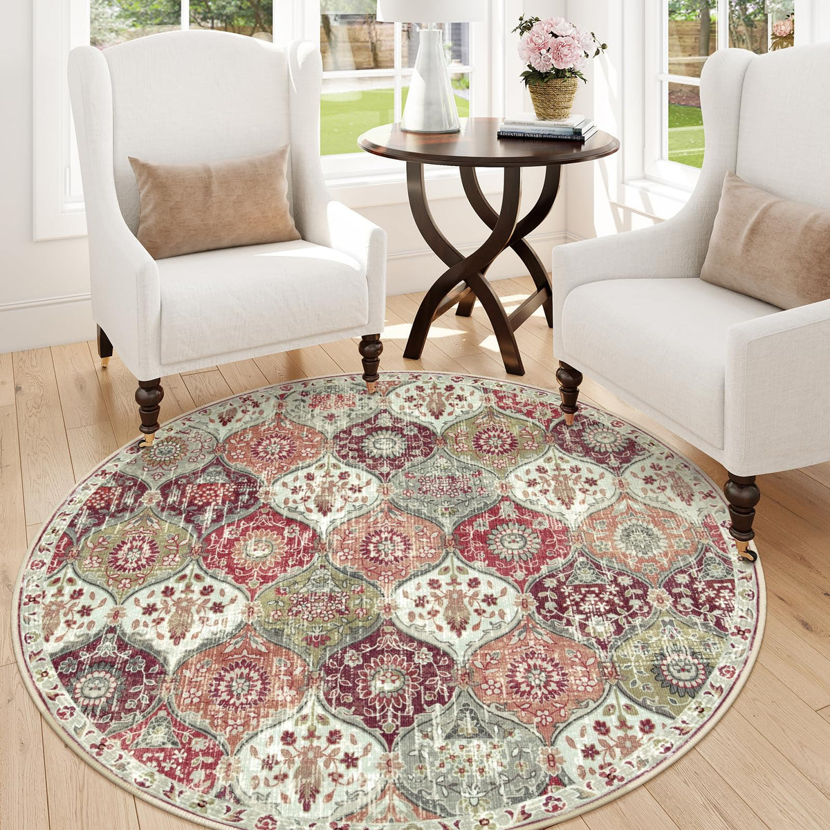 Lahome Moroccan Kitchen Rugs Non Slip Washable, 2x4 Rugs for Entryway