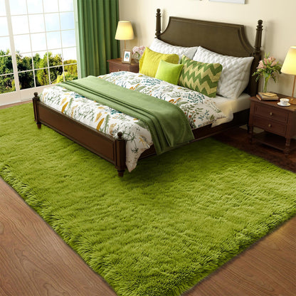 Ophanie Area Rugs for Living Room Bedroom, Washable Non-Slip Fluffy Soft Grey Shag Carpet, Indoor Floor Gray 4x6 Fuzzy Shaggy Living Room Plush Rug for Kids Home Dorm Decor Aesthetic