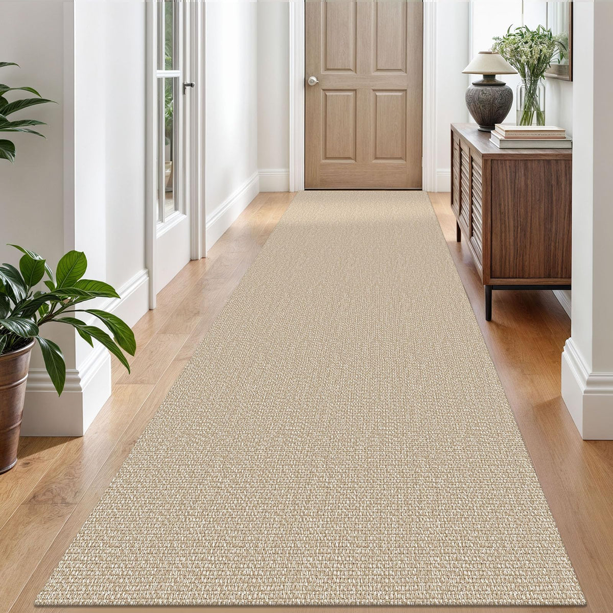EARTHALL Washable Area Rug, Non Slip Entryway Rug, 4x6 Ft, Sand/Beige