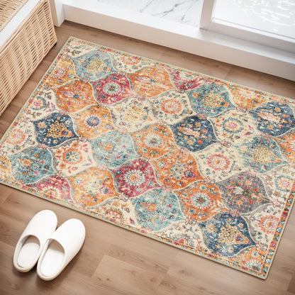 Lahome Moroccan Kitchen Rugs Non Slip Washable, 2x4 Rugs for Entryway