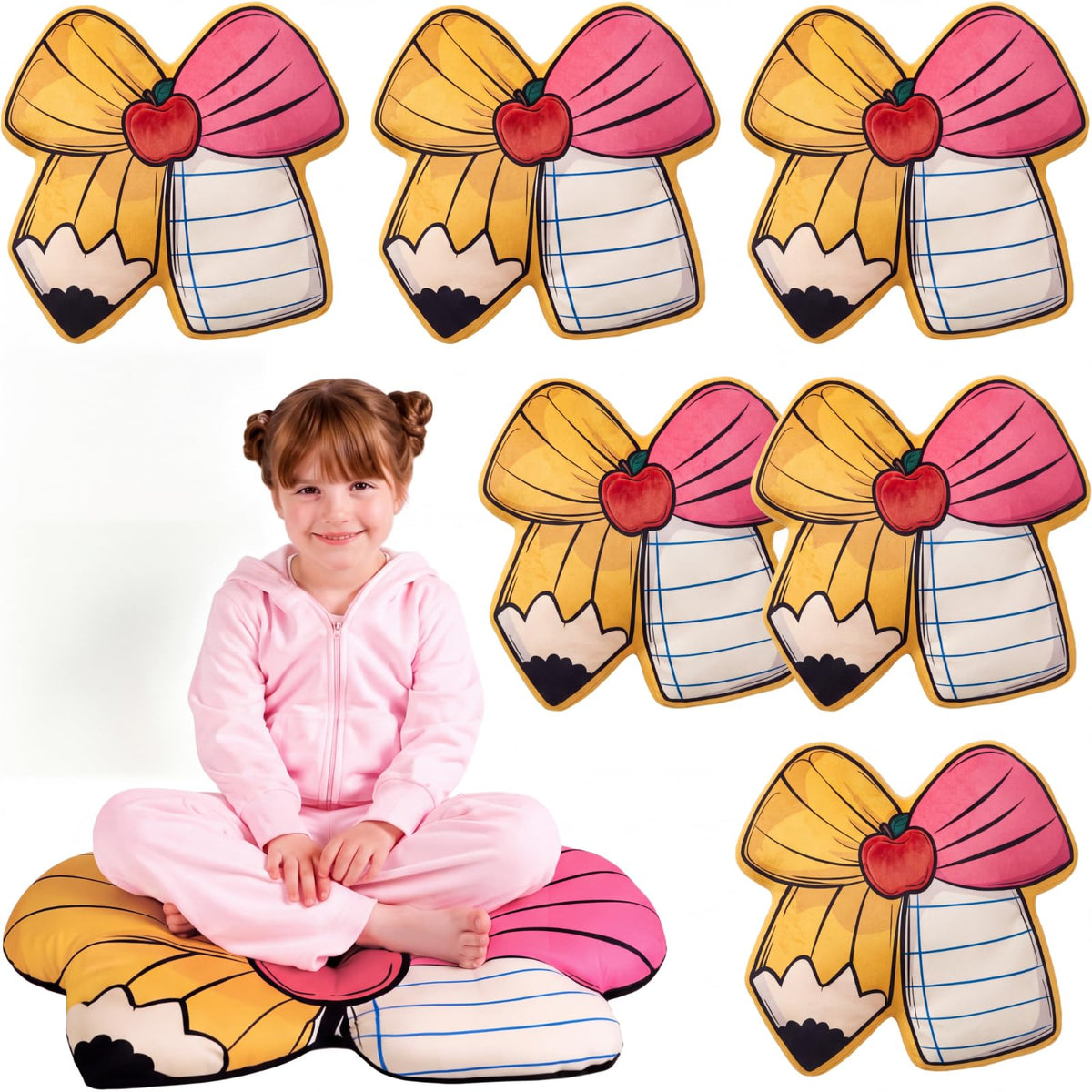 6 Pcs 13.78" Pink Donut Floor Pillow, for Donut Birthday Party Decor