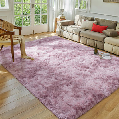 Softlife Rugs for Bedroom 4x5.3 Feet Purple Area Rug for Living Room Super Soft Shaggy Rugs for Dorm Fluffy Fuzzy Carpets Long Plush Bedside Rug Nursery Girls Boys Kids Room Home Christmas Decoration
