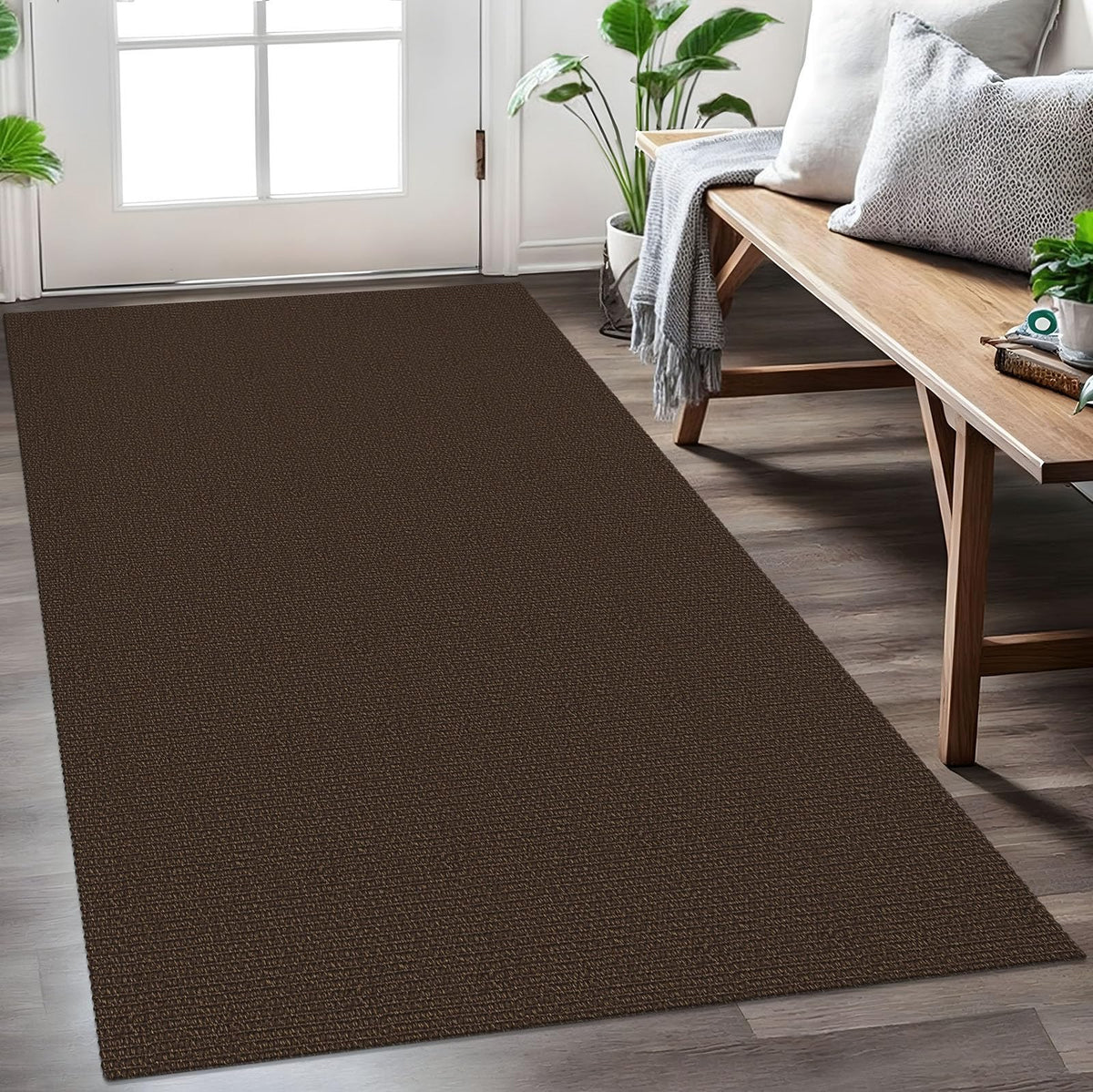 EARTHALL Washable Area Rug, Non Slip Entryway Rug, 4x6 Ft, Sand/Beige