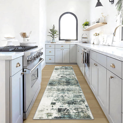 8x10 Area Rugs for Living Room: Washable Abstract Black Grey Gold Carpet