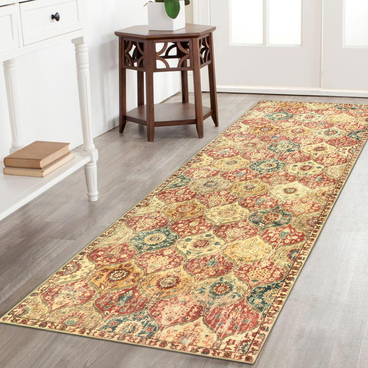 Lahome Moroccan Kitchen Rugs Non Slip Washable, 2x4 Rugs for Entryway