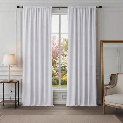 PONY DANCE Black Out Curtains 72 inch Long, Black, 2 Panels