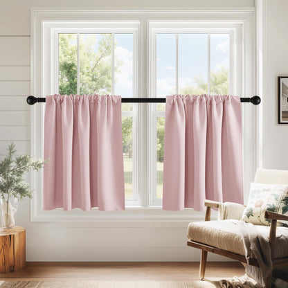 PONY DANCE Black Out Curtains 72 inch Long, Black, 2 Panels