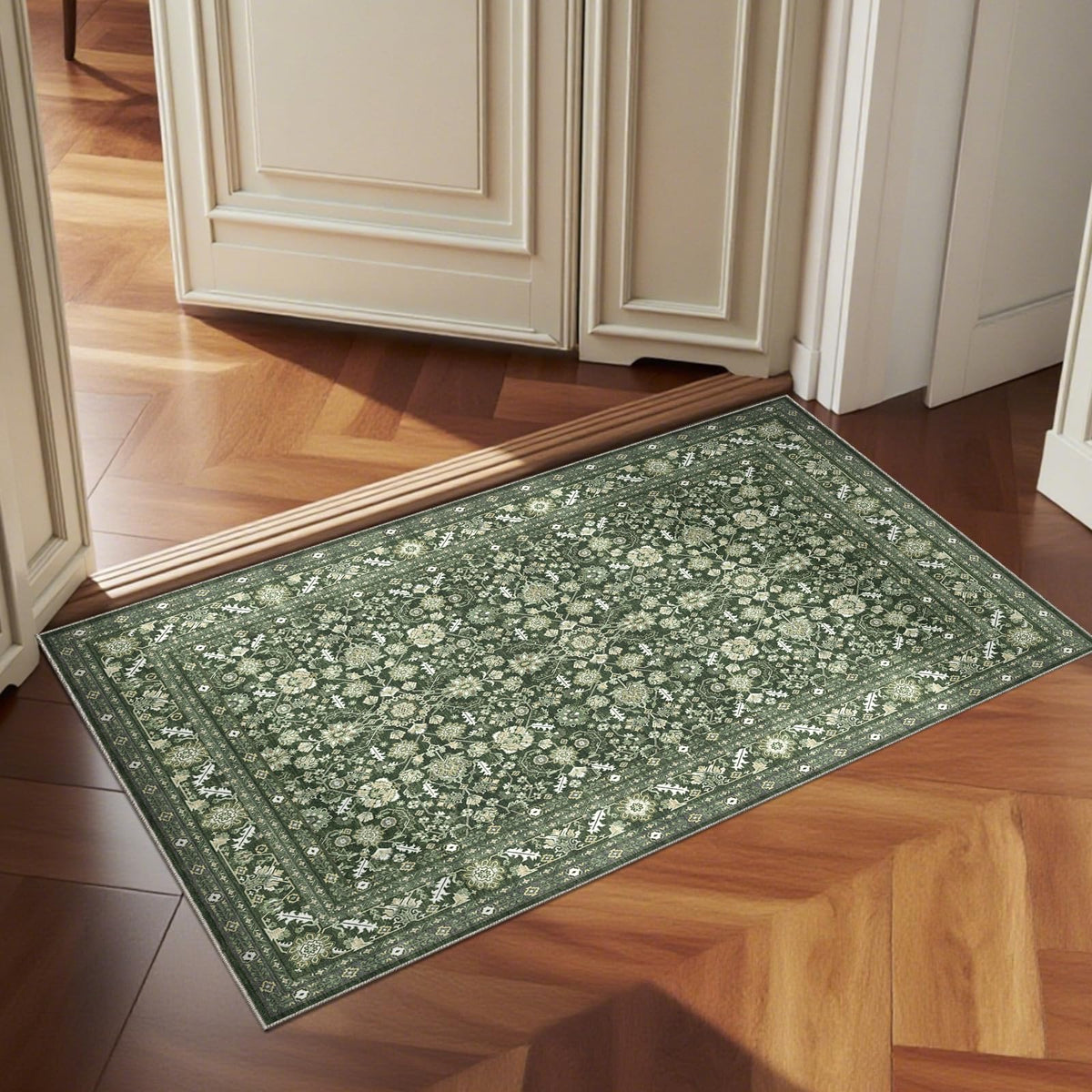 OPPODREAM Vintage Blue Area Rugs 5x7, Washable Rug for Living Room