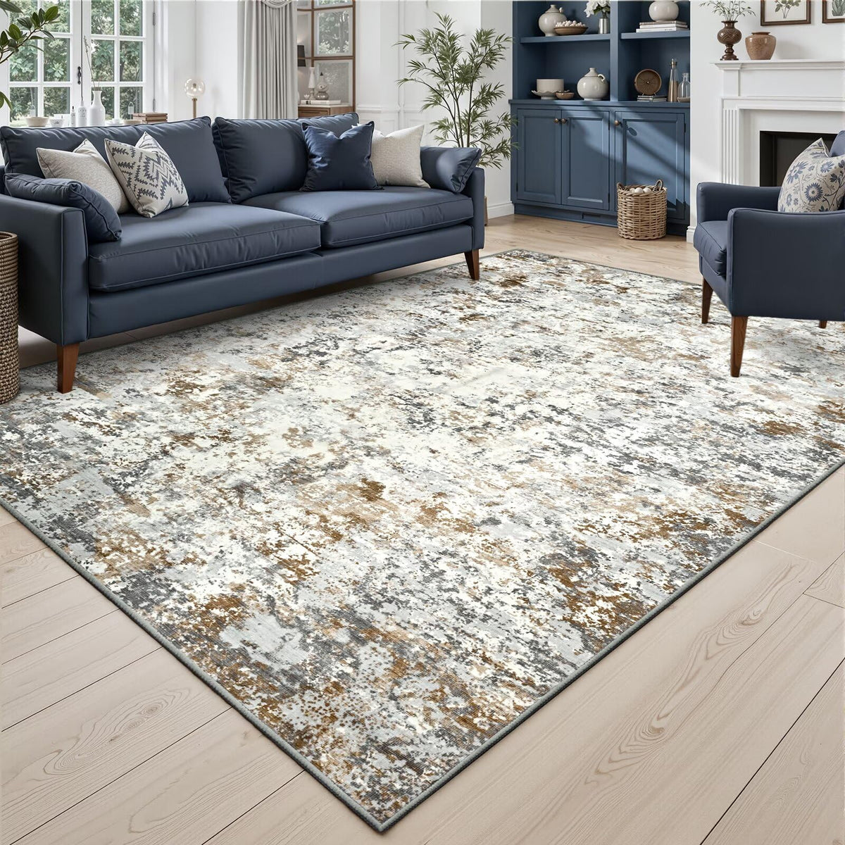 Toneed 4x6 Feet Washable Area Rugs for Bedroom Living Room, 48"x72" Grey