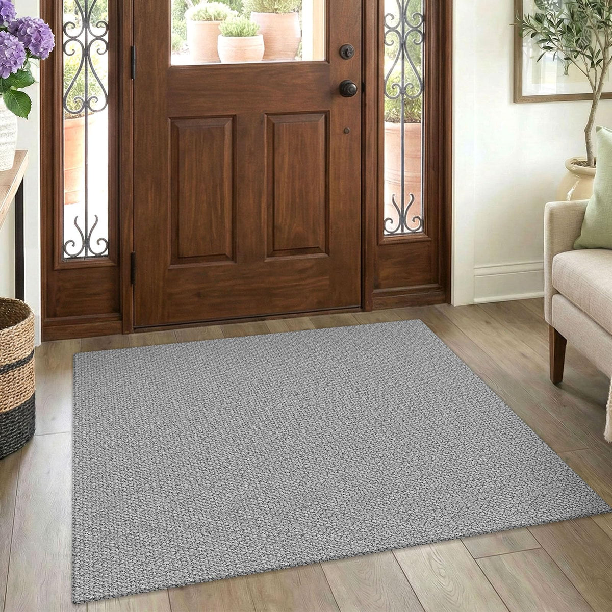 EARTHALL Washable Area Rug, Non Slip Entryway Rug, 4x6 Ft, Sand/Beige
