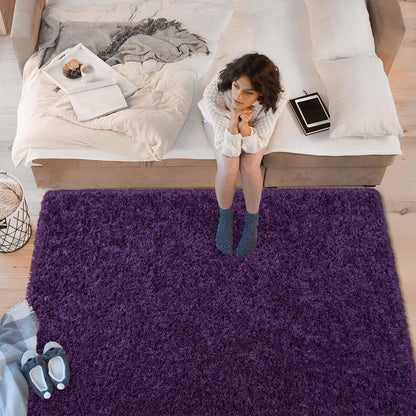 Softlife Rugs for Bedroom 4x5.3 Feet Purple Area Rug for Living Room Super Soft Shaggy Rugs for Dorm Fluffy Fuzzy Carpets Long Plush Bedside Rug Nursery Girls Boys Kids Room Home Christmas Decoration