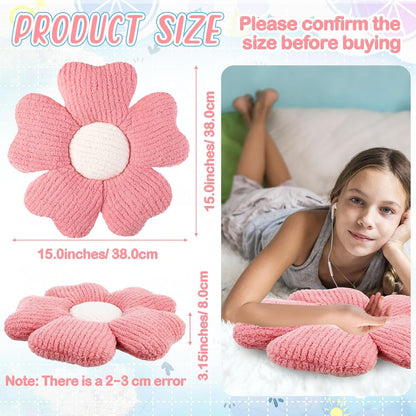 Beeveer 10 Pcs 15.75" Flower Plush Pillow for Sofa,Multicolor,Multicolor
