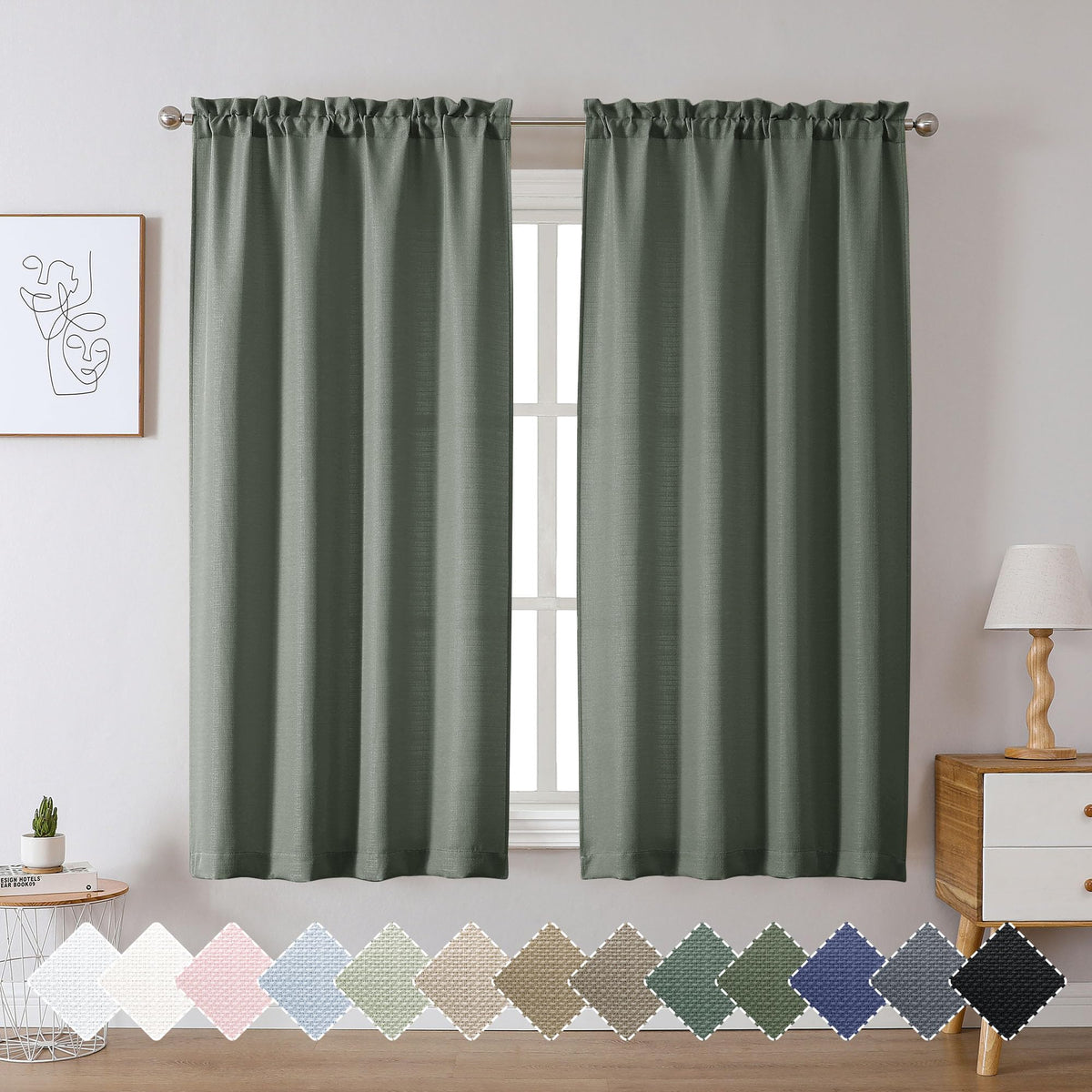 Chyhomenyc White Curtains 84 Inch Length 2 Panels 40Wx84L inches