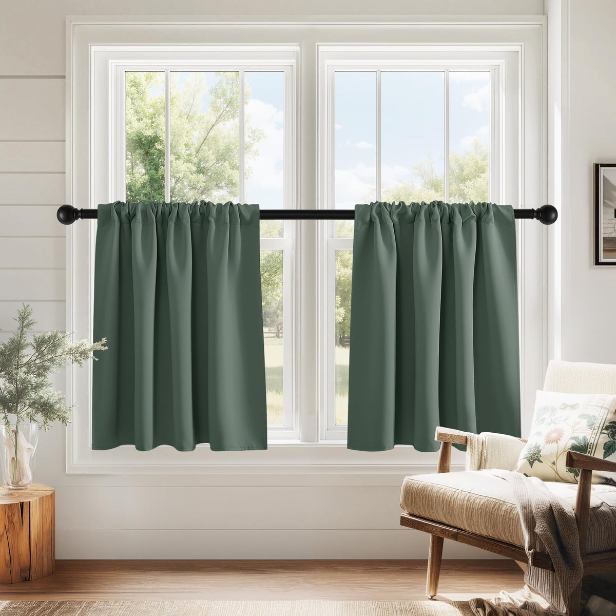 PONY DANCE Black Out Curtains 72 inch Long, Black, 2 Panels