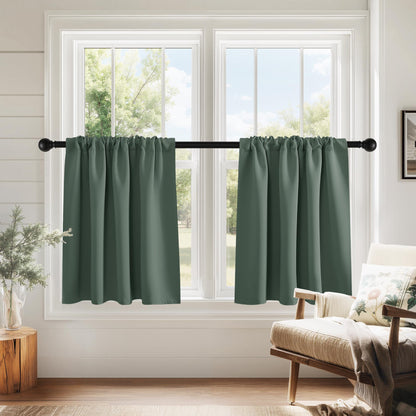 PONY DANCE Black Out Curtains 72 inch Long, Black, 2 Panels
