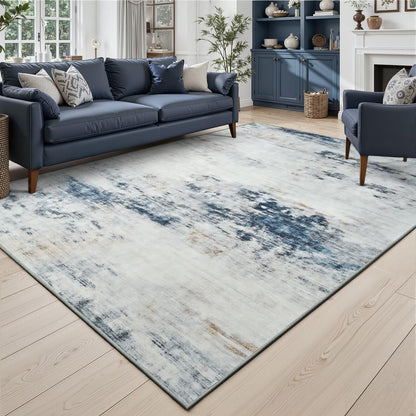 Toneed 4x6 Feet Washable Area Rugs for Bedroom Living Room, 48"x72" Grey