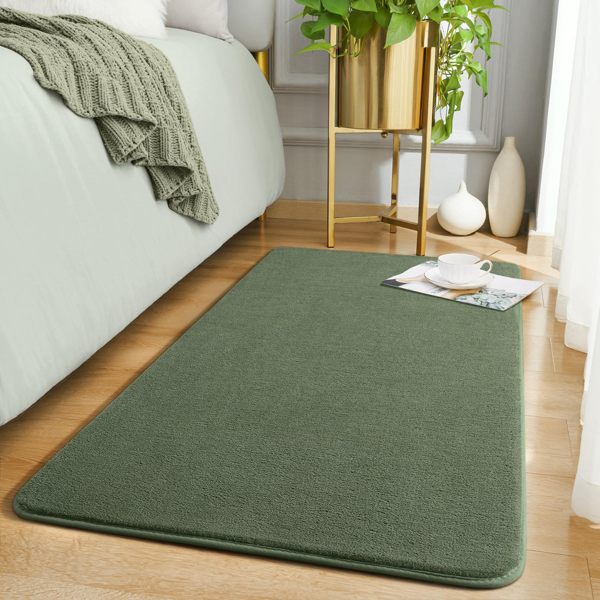 Amearea Modern Area Rugs for Bedroom Living Room, 4x6 Blue Memory Foam Rug
