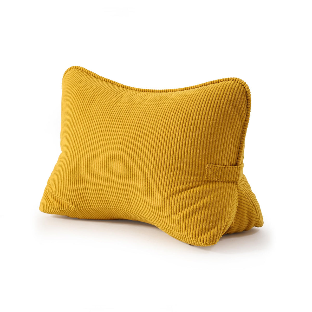 Pat. Pend. Corduroy Ergonomic Lumbar Support Pillow for Sitting Support, Triangle Back Cushion for Sofa, Armchair & Bed, Washable Cover, Avocado Green