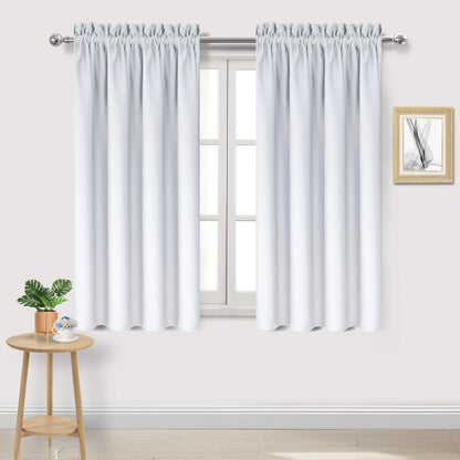 DWCN Blackout Curtains for Bedroom Living Room 42 x 63 Inch Long Black