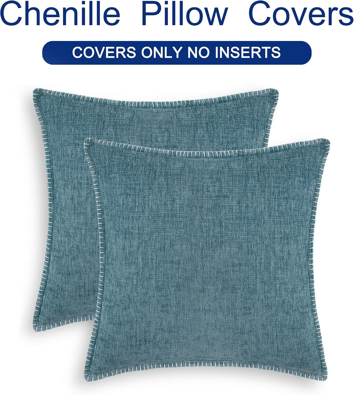 CaliTime Decorative Couch Throw Pillow Covers 18 X 18 Inches Smoke Blue