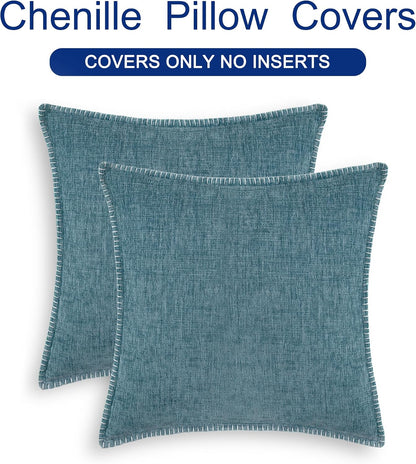 CaliTime Decorative Couch Throw Pillow Covers 18 X 18 Inches Smoke Blue