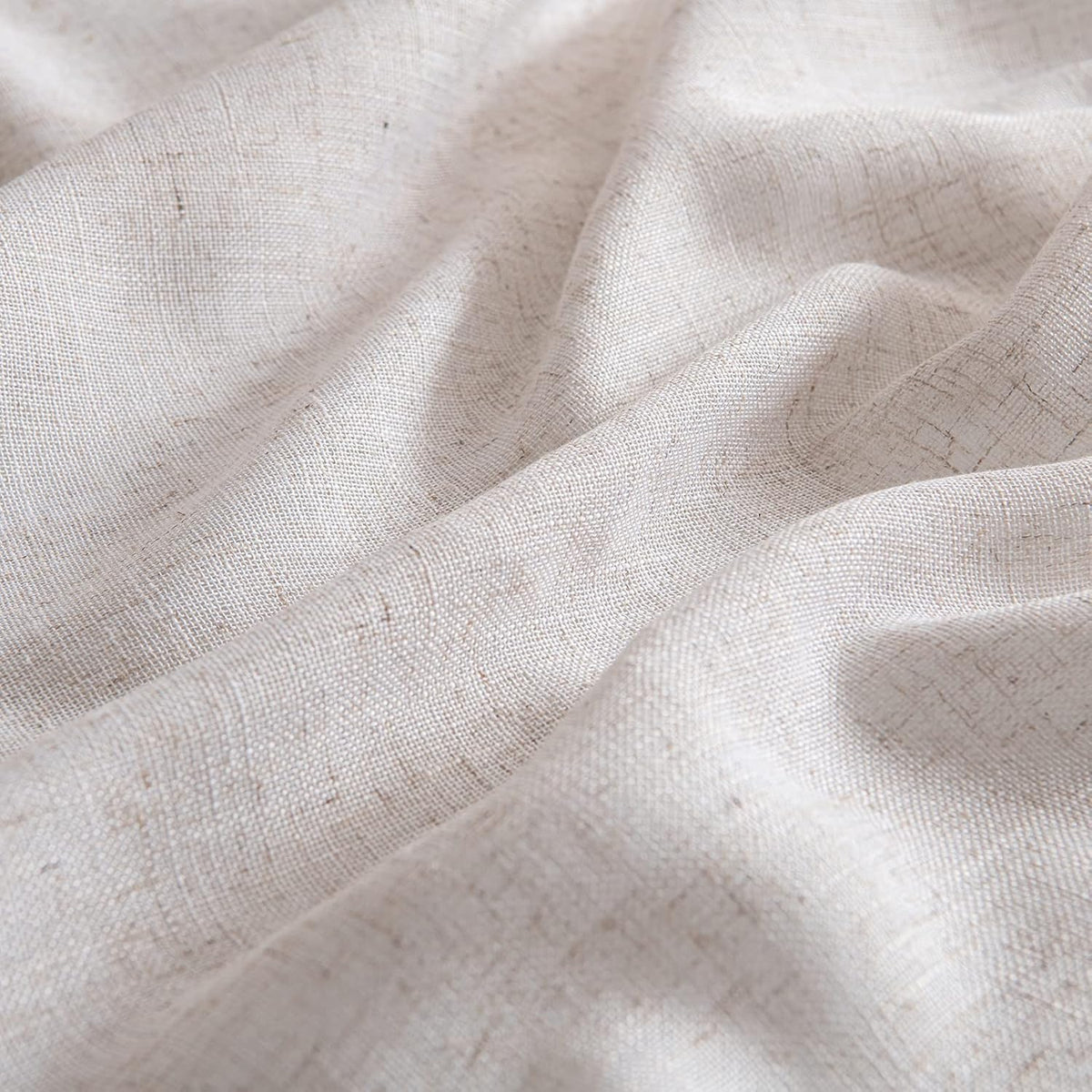 MIULEE Natural White Linen Curtains 52x84 Inch Long for Bedroom Living Room