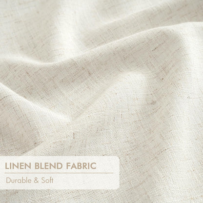 MIULEE Natural Pinch Pleated 100% Blackout Linen Curtains 40x84 Inches
