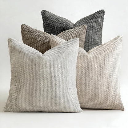 ZONYO Throw Pillow Covers 18x18 Set of 4, Soft Plush Chenille Decorative Fade Resistant Washable Cushion Covers for Couch Sofa Bed, Navy Blue Boho Farmhouse Coastal,Living Room, Bedroom Decor