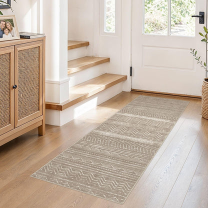 Nakagishi Boho 5x7 Area Rug Living Room Rugs Machine Washable Beige/Brown