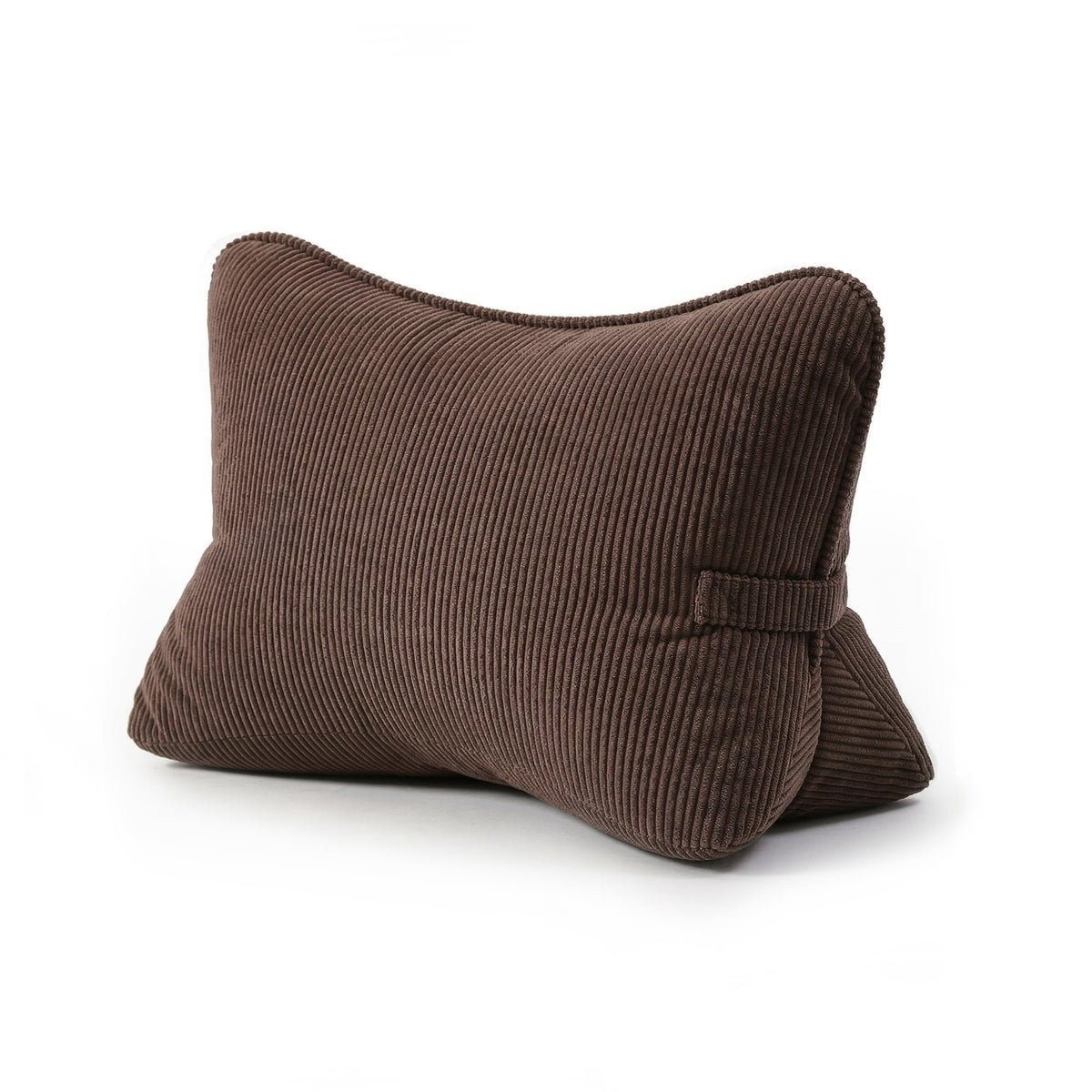 Pat. Pend. Corduroy Ergonomic Lumbar Support Pillow for Sitting Support, Triangle Back Cushion for Sofa, Armchair & Bed, Washable Cover, Avocado Green