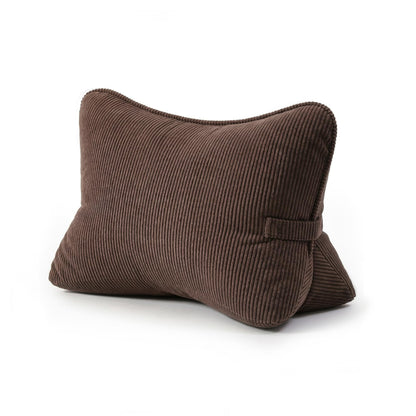 Pat. Pend. Corduroy Ergonomic Lumbar Support Pillow for Sitting Support, Triangle Back Cushion for Sofa, Armchair & Bed, Washable Cover, Avocado Green