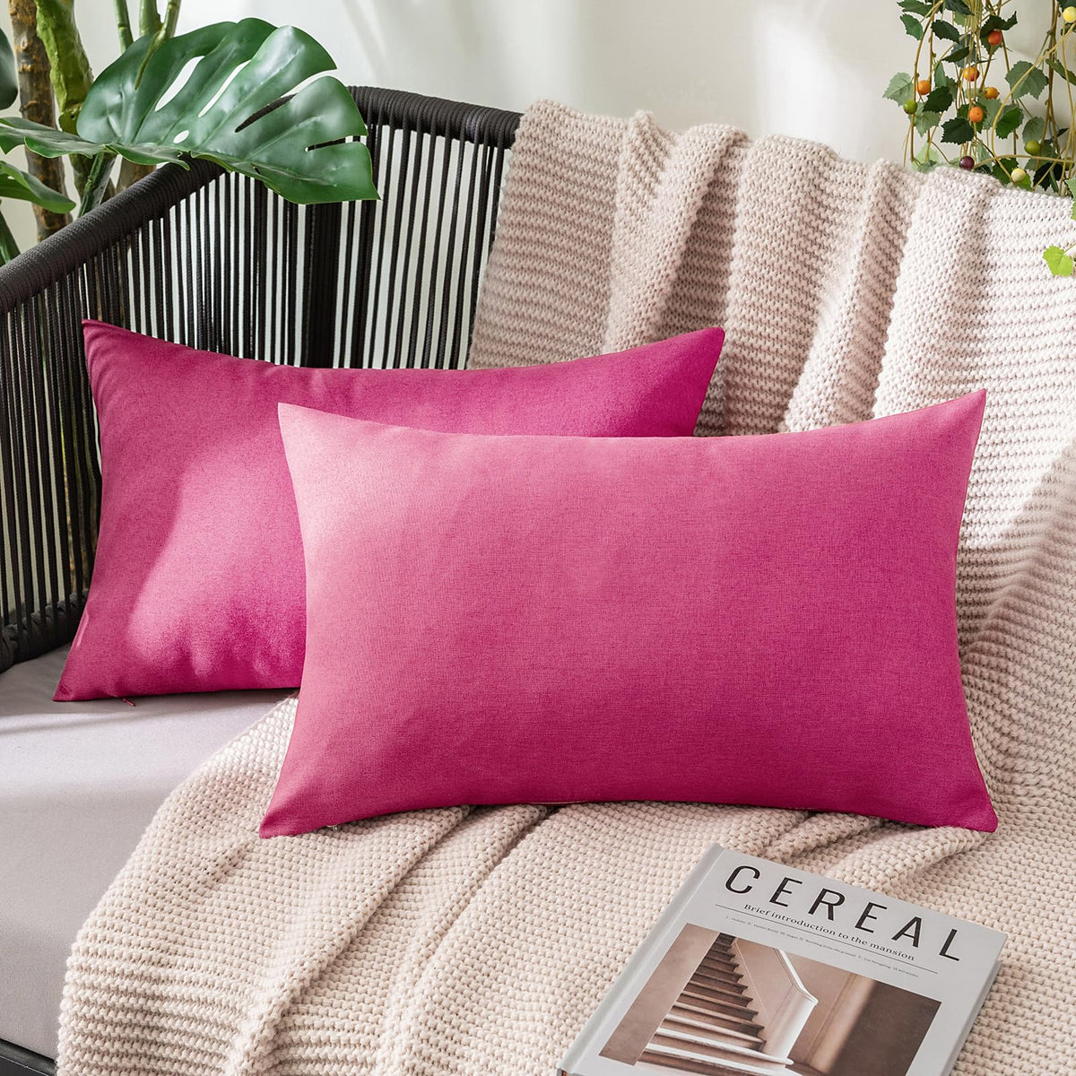 MIULEE Decorative Outdoor Pillow Covers Fall 18x18 Rust