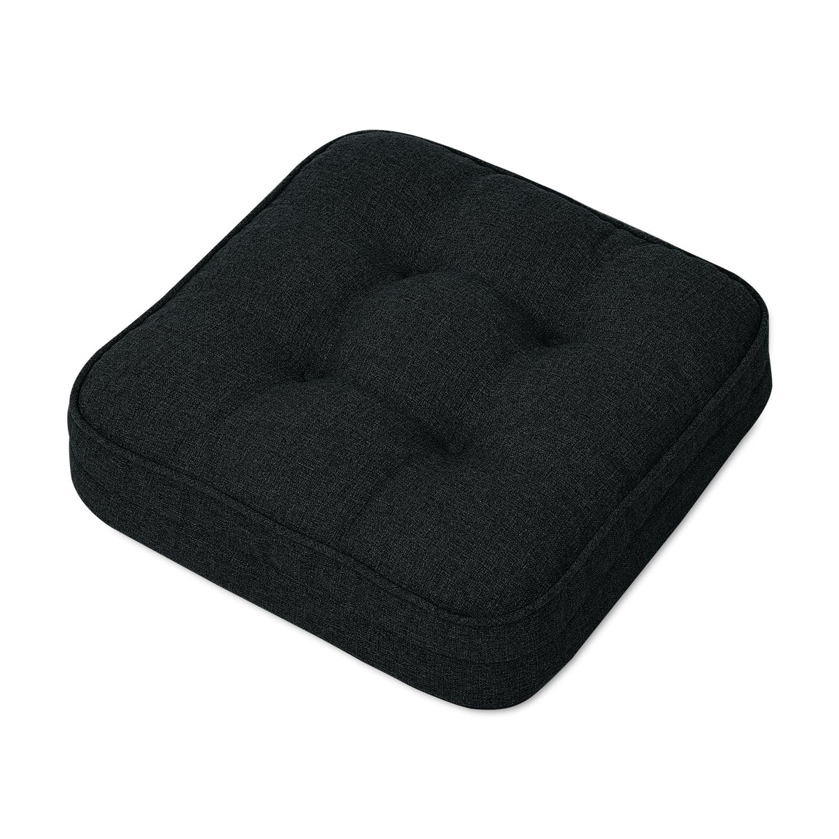 GOFORIT Chair Cushions,Tufted Shredded Memory Foam Chair Pads, Non-Slip Seat Cushions with Removable Cover, 16'' x 16'', Beige