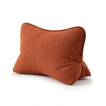 Pat. Pend. Corduroy Ergonomic Lumbar Support Pillow for Sitting Support, Triangle Back Cushion for Sofa, Armchair & Bed, Washable Cover, Avocado Green