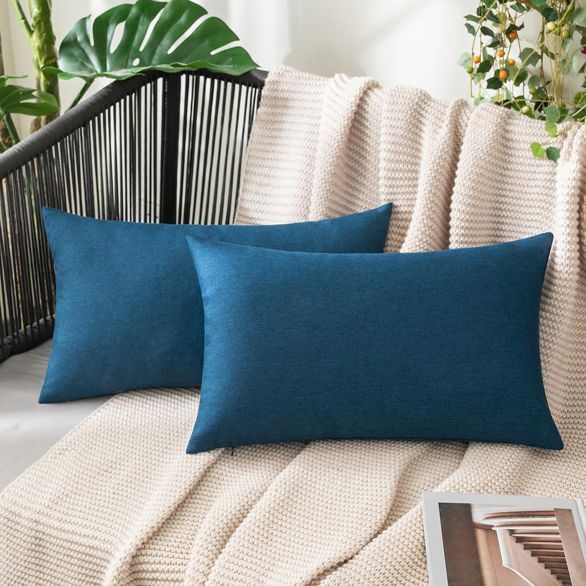 MIULEE Decorative Outdoor Pillow Covers Fall 18x18 Rust