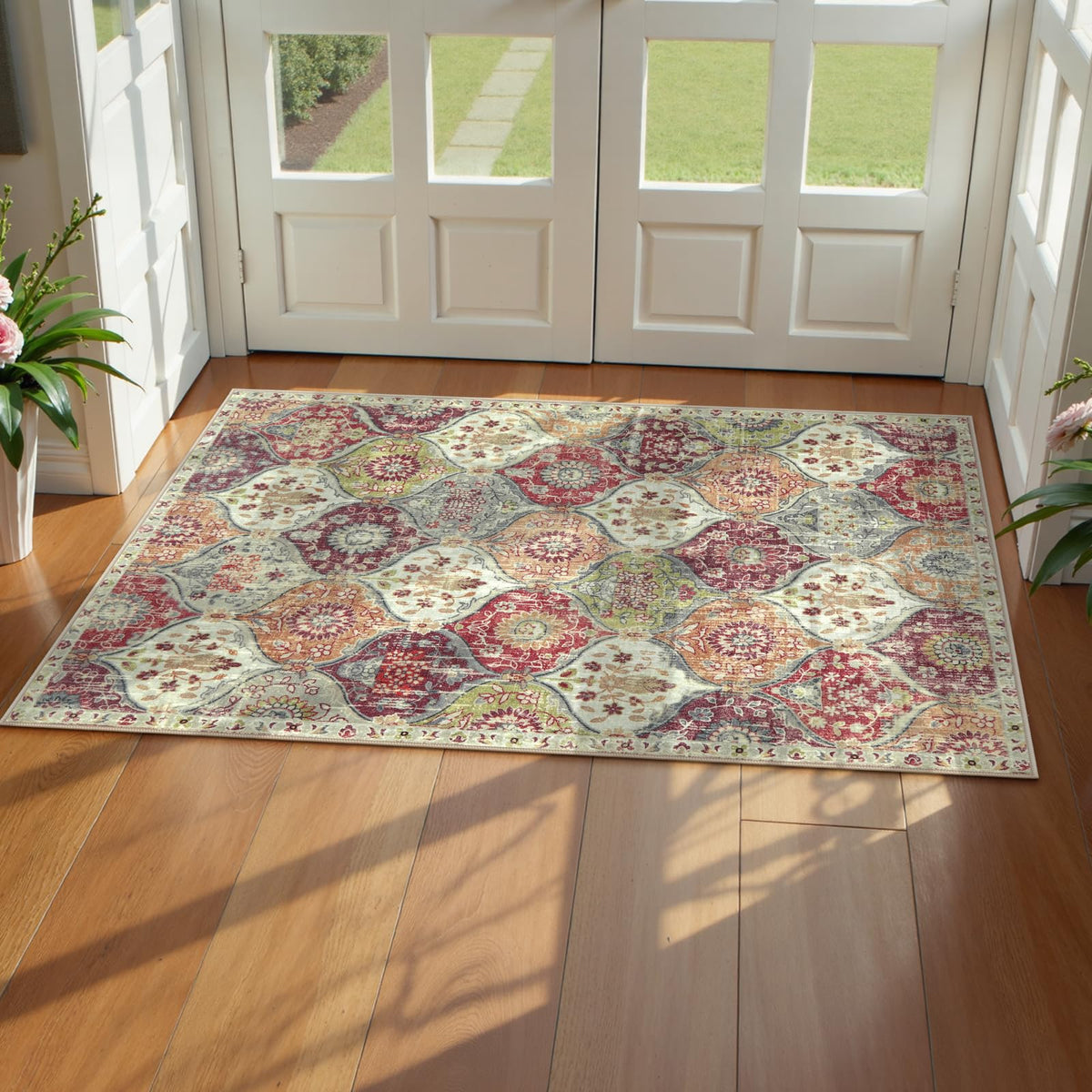Lahome Moroccan Kitchen Rugs Non Slip Washable, 2x4 Rugs for Entryway