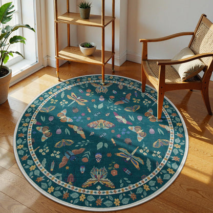 Lahome Bug Washable Area Rugs 5x7, Soft Green Rug for Living Room Bedroom