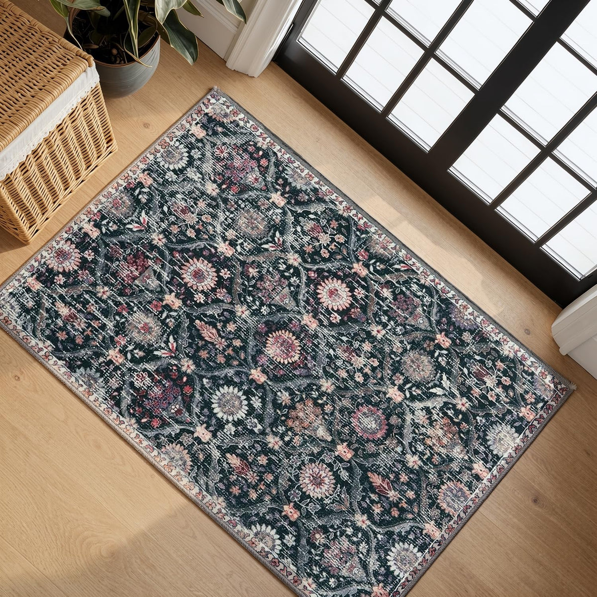 Lahome Moroccan Kitchen Rugs Non Slip Washable, 2x4 Rugs for Entryway