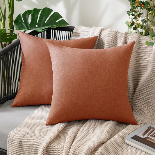 MIULEE Decorative Outdoor Pillow Covers Fall 18x18 Rust